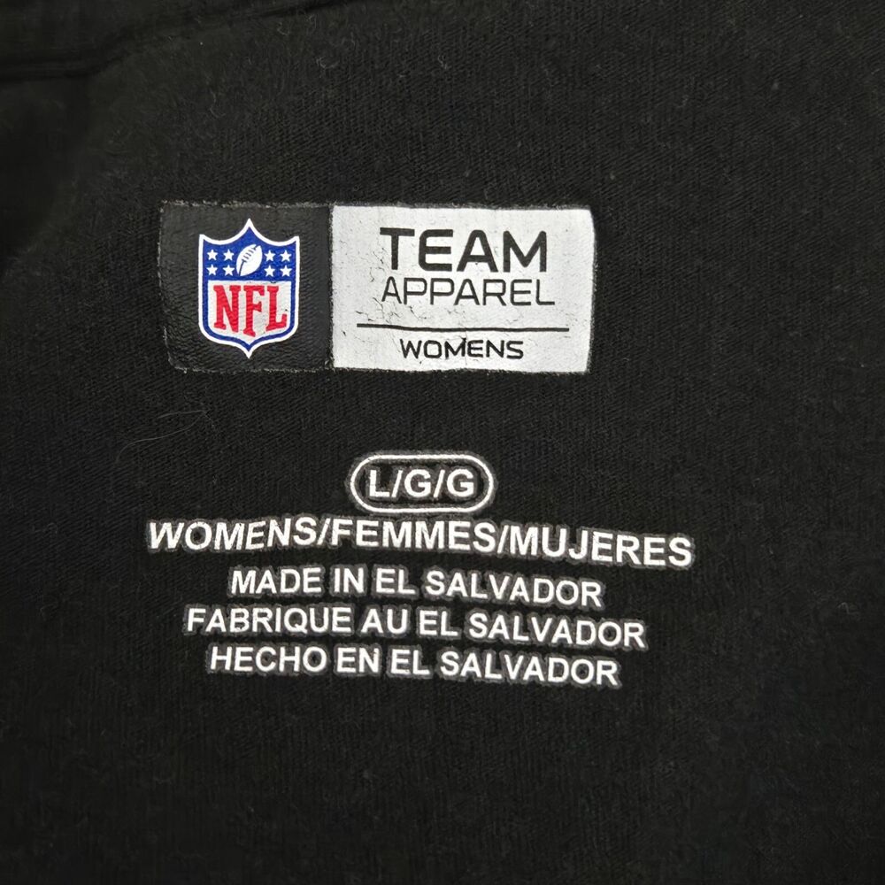 Las Vegas Raiders T-Shirt Womens Large Black Short Sleeve V Neck NFL Football - Picture 6 of 8